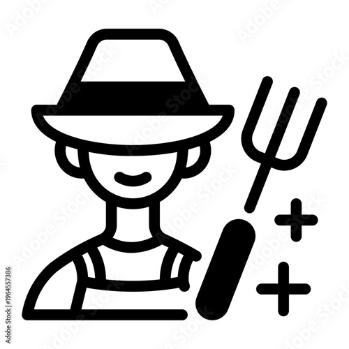 This Farmer icon is suitable for Farm and Ranch, etc.