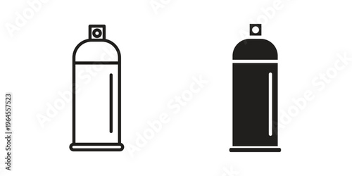 Spray can icons for web and mobile UI design. Glyph vector with editable stroke