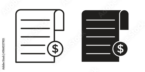 Tax icons for web and mobile UI design. Glyph vector with editable stroke