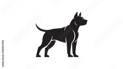Strong Guard Dog Silhouette Vector Illustration