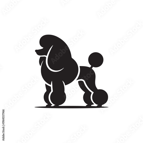 Elegant Stylish Poodle Dog Silhouette Vector
