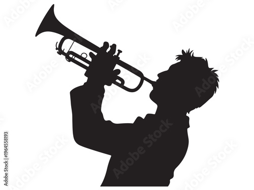 Jazz Trumpet Player Musician Silhouette Vector