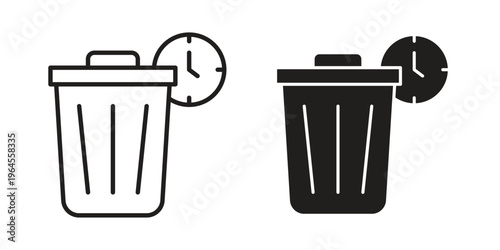 Time waste icons for web and mobile UI design. Glyph vector with editable stroke