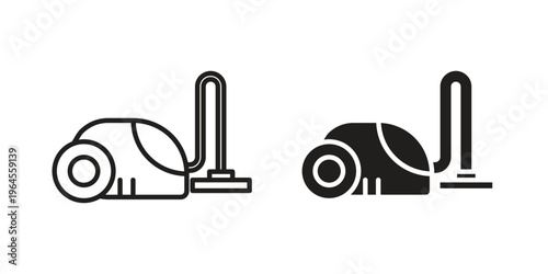 Vacuum cleaner icons for web and mobile UI design. Glyph vector with editable stroke