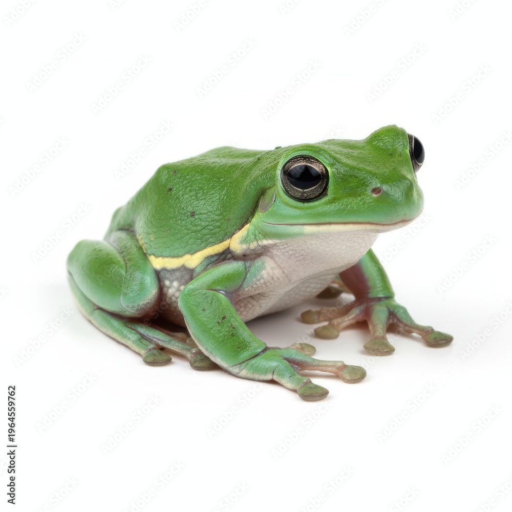 Fototapeta premium Frog amphibian green isolated on white background