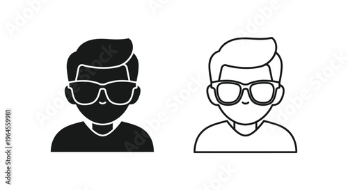 Two stylish men wearing sunglasses side by side Vector