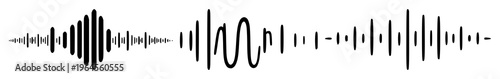 Solid black icon, white background: natural language processing sound waves set with simple line art design featuring simple design, minimalist, black and white with illustrations and graphics