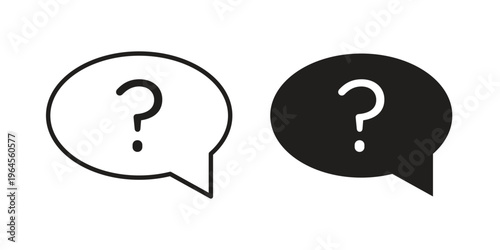 Help icons line and solid version, outline and filled vector design set