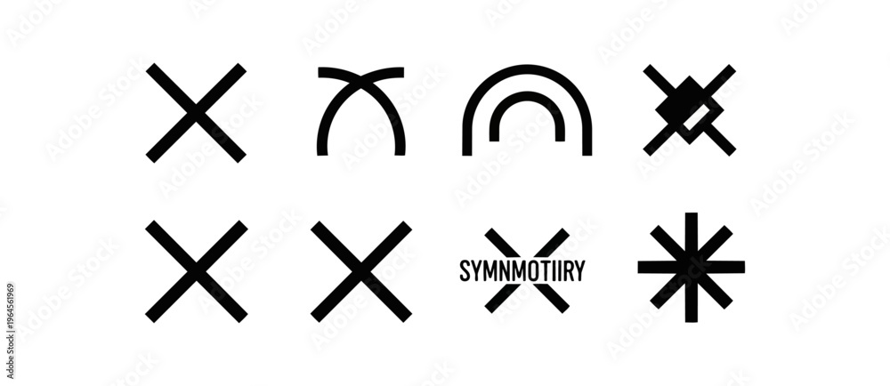 Obraz premium Abstract geometric symbols on black background