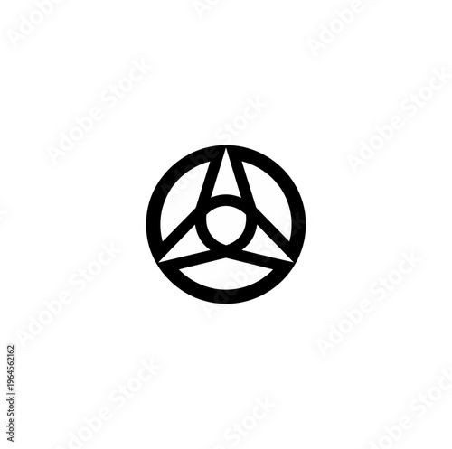 Abstract geometric design with circular and triangular elements