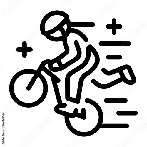 This BMX icon is suitable for use in Extreme Sport.