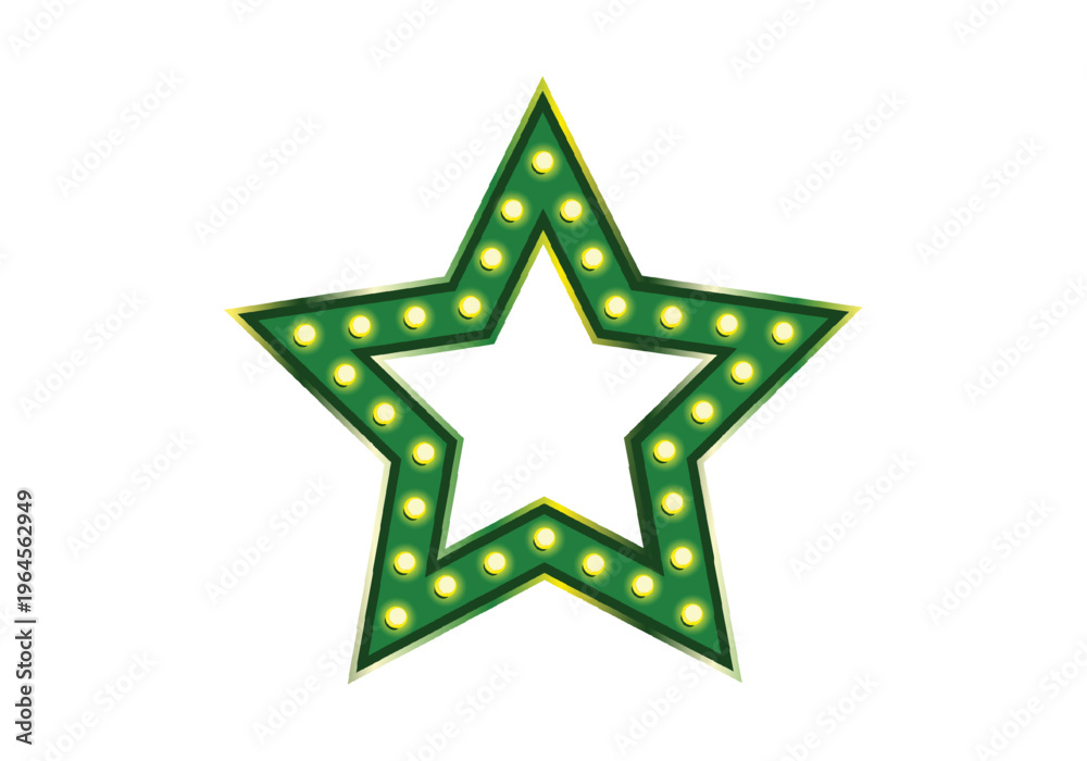 Obraz premium Retro lightbox star frame for party poster, promotion billboard, cinema, bar show or restaurant.
