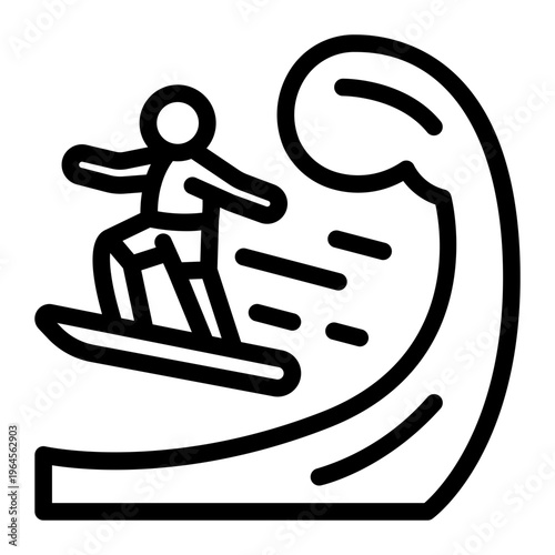 This Surfing icon is suitable for use in Extreme Sport.