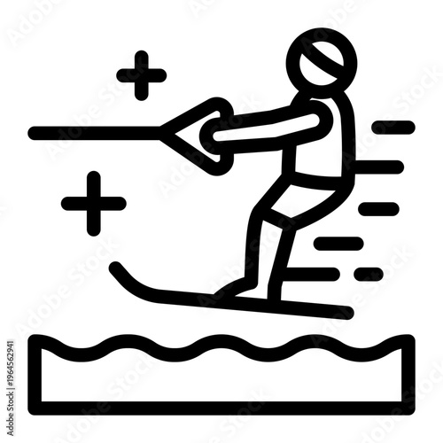 This Water Skiing icon is suitable for use in Extreme Sport.