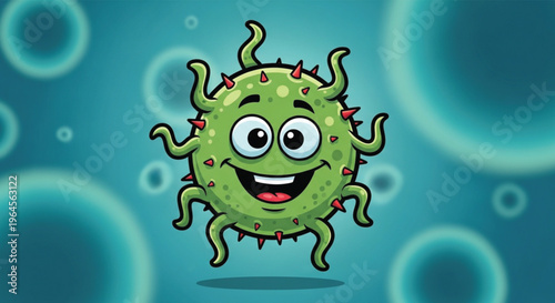 The image you sent appears to be a cartoon representation of a germ or virus