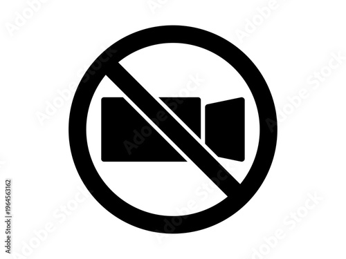 録画禁止のシンプルなアイコン シンボルマーク ベクターイラスト