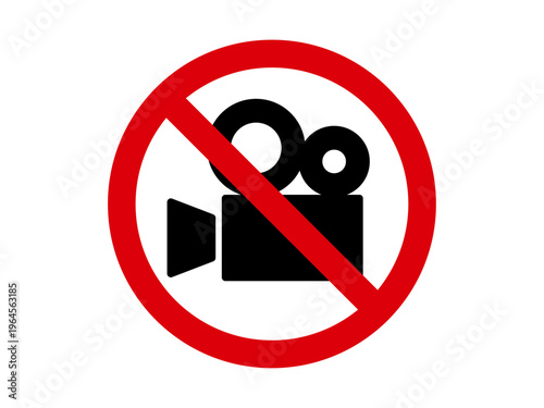 録画禁止のシンプルなアイコン シンボルマーク ベクターイラスト