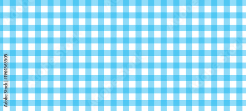 Seamless Light Blue Gingham Pattern Background. Classic Two-Tone Pastel Plaid Check Design for Fabric, Textile, Wallpaper, and Picnic Decor.