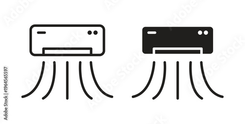 Air conditioner icons symbol. Simple, flat design for web or mobile app