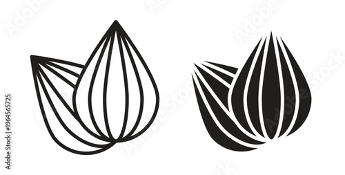 Almond icons symbol. Simple, flat design for web or mobile app