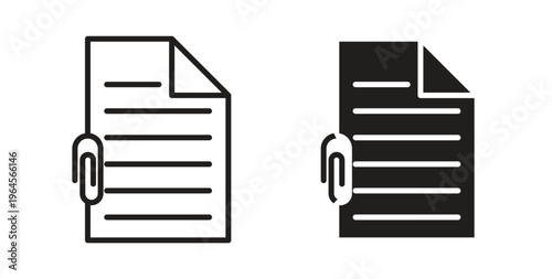 Attach document icons symbol. Simple, flat design for web or mobile app