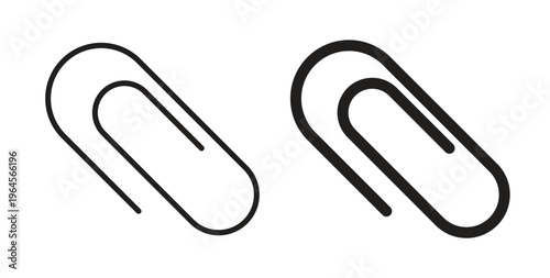 Attachment clip icons symbol. Simple, flat design for web or mobile app