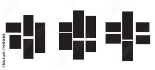 Asymmetrical 6 photo collage vector illustration. Tiles pattern for web and mockup presentation. Collage templates, Comics page grid layout abstract photo frames. pattern photo template collage.eps.10