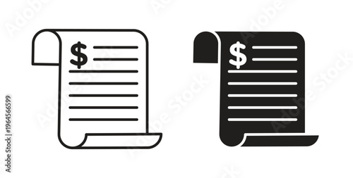 Billing icons symbol. Simple, flat design for web or mobile app