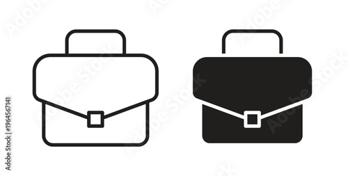 Briefcase icons symbol. Simple, flat design for web or mobile app