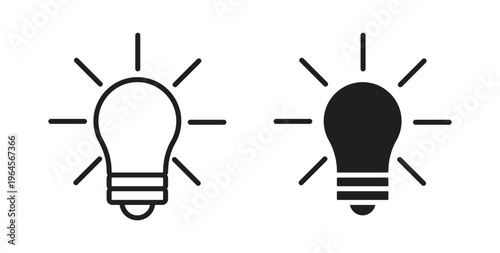 Bulb icons symbol. Simple, flat design for web or mobile app