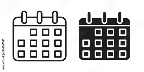 Calendar icons symbol. Simple, flat design for web or mobile app