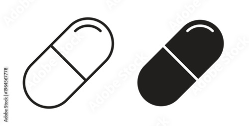 Capsule icons symbol. Simple, flat design for web or mobile app