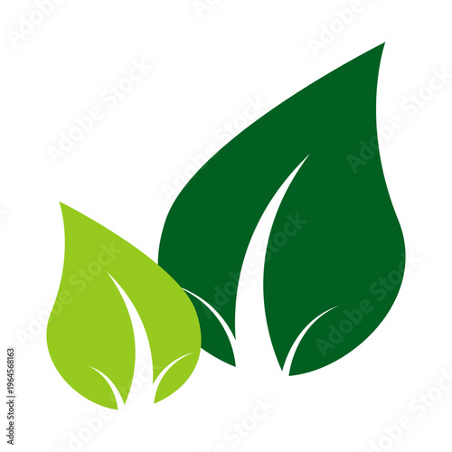 Green Leaves Icon. Nature Template Illustration Evergreen Background Design