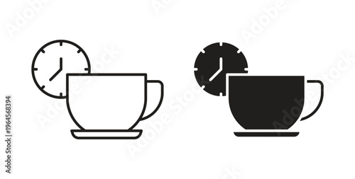 Coffee time icons symbol. Simple, flat design for web or mobile app