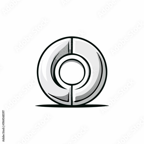 Donut with Icing and Chocolate Topping.