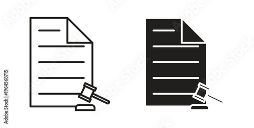 Court decision icons symbol. Simple, flat design for web or mobile app