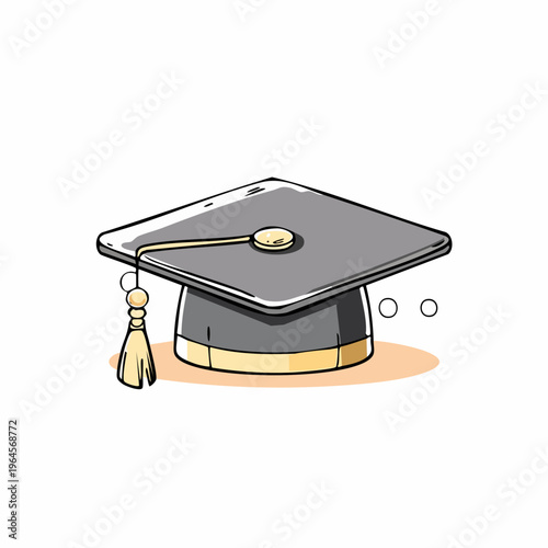 Graduation Cap Illustration with Tassel Detail.