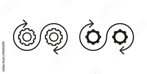 Dev ops icons symbol. Simple, flat design for web or mobile app