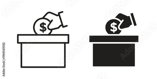 Donation icons symbol. Simple, flat design for web or mobile app