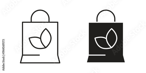 Eco bag icons symbol. Simple, flat design for web or mobile app