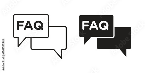 FAQ icons symbol. Simple, flat design for web or mobile app