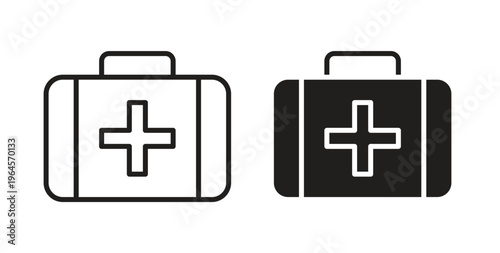 First aid box icons symbol. Simple, flat design for web or mobile app