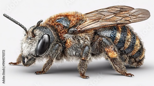 wasp on white background