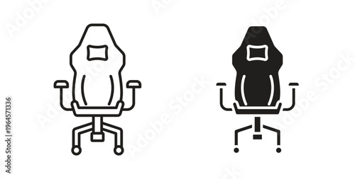 Gaming chair icons symbol. Simple, flat design for web or mobile app
