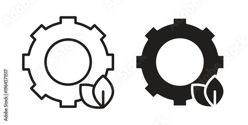 Green technology icons symbol. Simple, flat design for web or mobile app