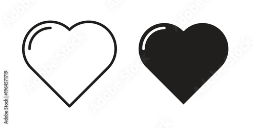 Heart icons symbol. Simple, flat design for web or mobile app