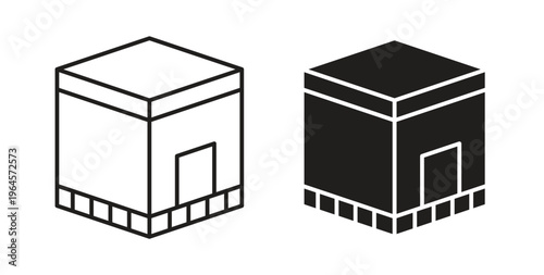 Kaaba icons symbol. Simple, flat design for web or mobile app