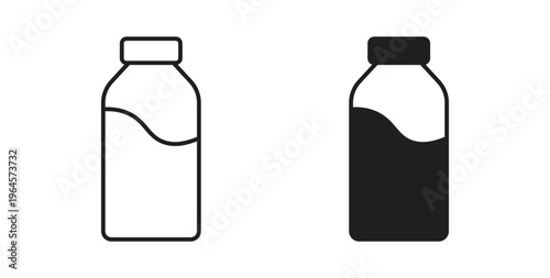 Milk bottle icons symbol. Simple, flat design for web or mobile app