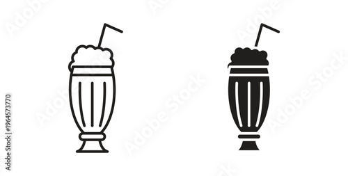 Milk shake icons symbol. Simple, flat design for web or mobile app