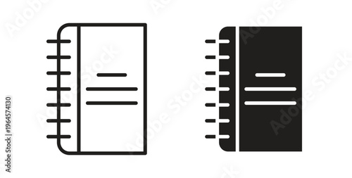 Notebook icons symbol. Simple, flat design for web or mobile app